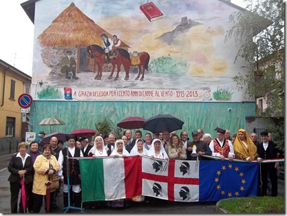 1 INUGURAZIONE MURALES CON ASS. DELLAQUILA E SONIA MADESANI DELEDDA